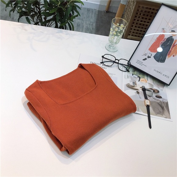 🍁Orange Red Slim Fit Long Sweater Dress🍁 - Picture 8 of 8